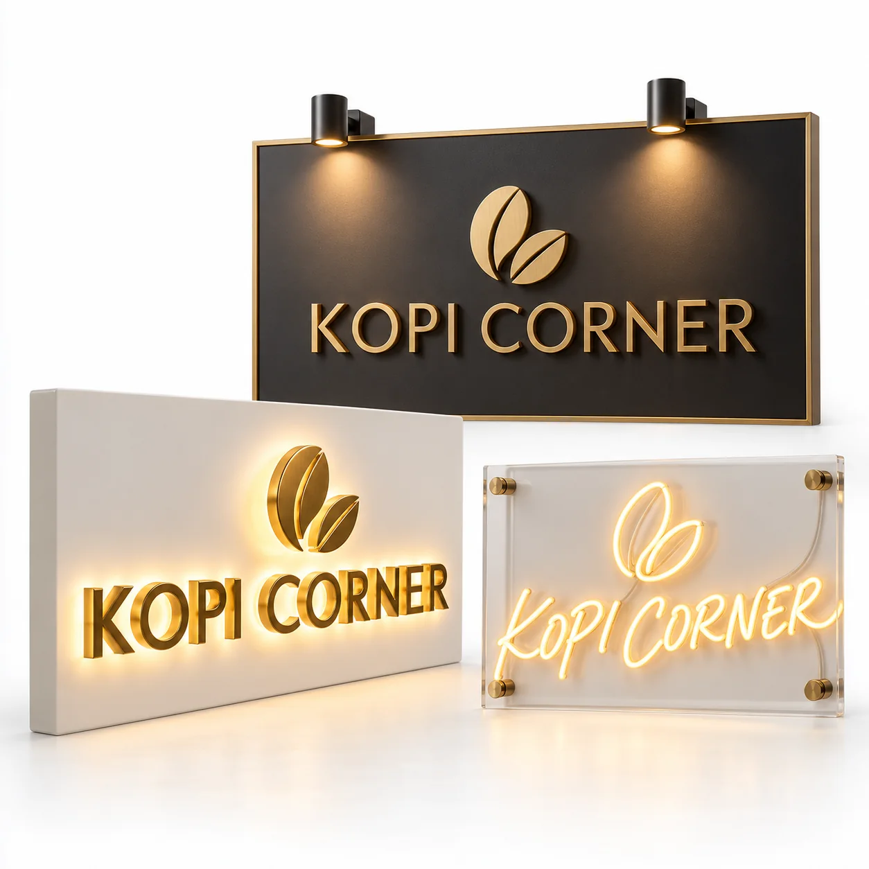 Lighting Signage (LED / Neon / Spotlight) — illustrative product sample
