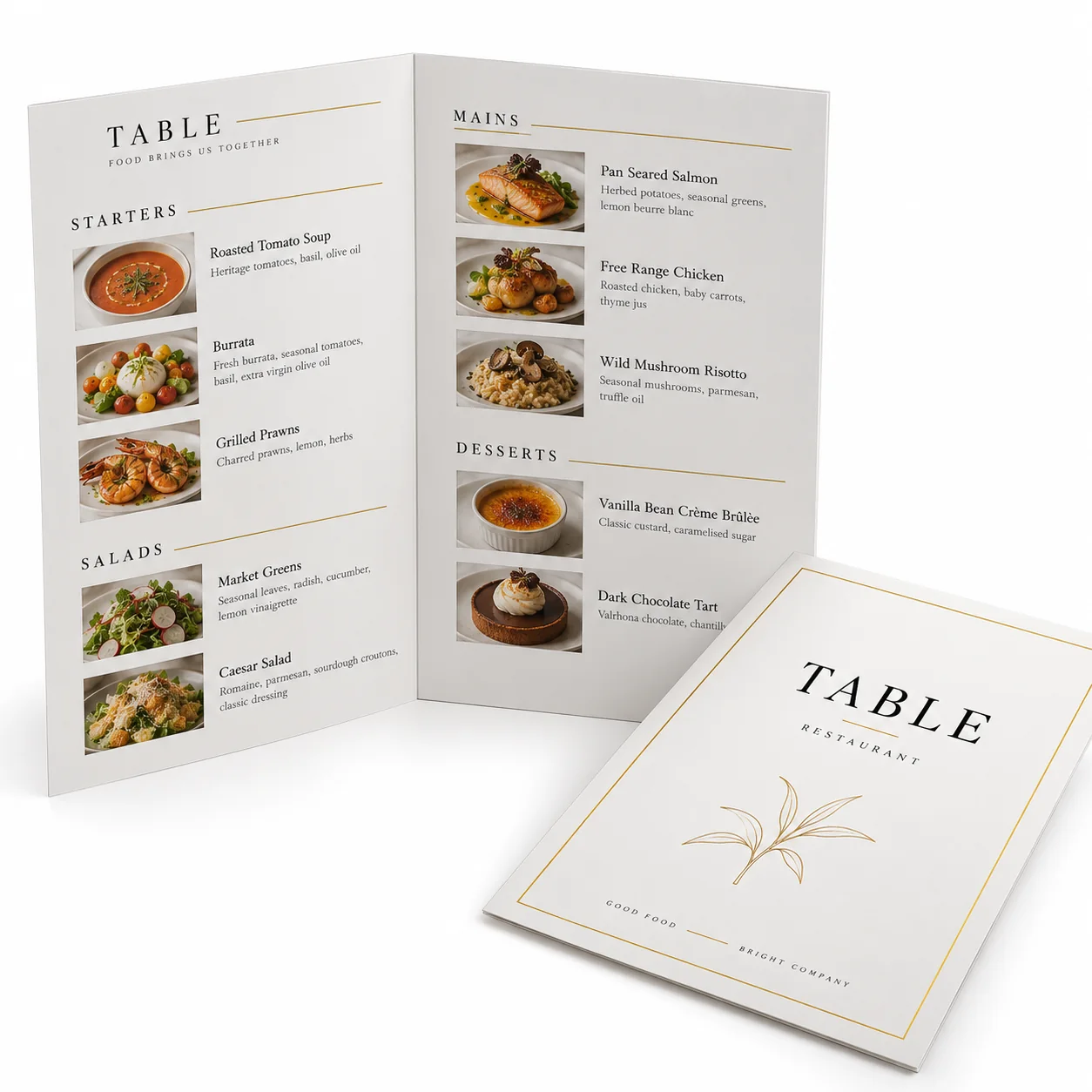 Menus — illustrative product sample